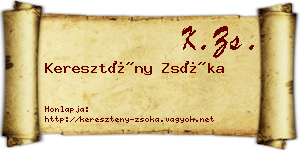 Keresztény Zsóka névjegykártya